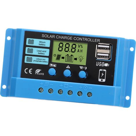 Contrôleur de charge solaire 10 A pour lampadaire, panneau photovoltaïque, régulateur de charge 12 V/24 V (1/5)