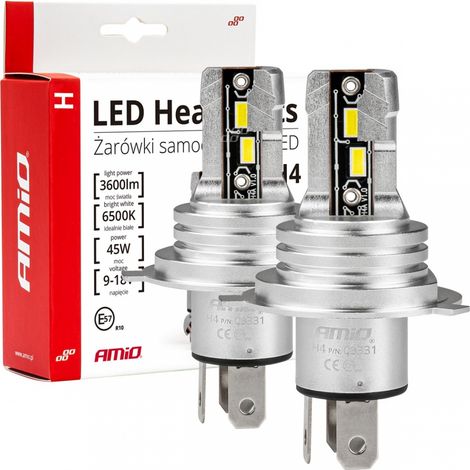 Bombillas LED para coche serie H-mini H4/H19 6500K Canbus amio-03331 (1/5)