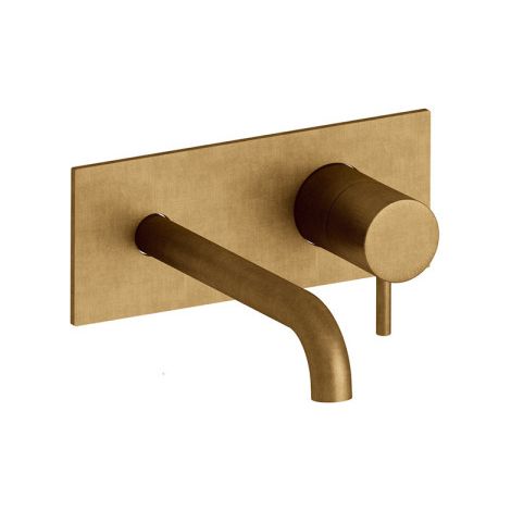 Façade lavabo mural triverde avec plaque bec 18 cm vieux bronze mat - CRISTINA ONDYNA TV25693