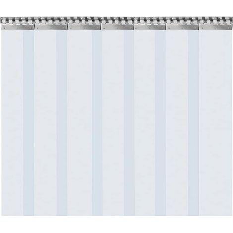 Gojoy – Lot de 7 rideaux en PVC transparent 1 x 2 m – Rideaux à lamelles pour entrepôts et usines – Largeur totale 1,05 m – Épaisseur 2 mm (1/5)