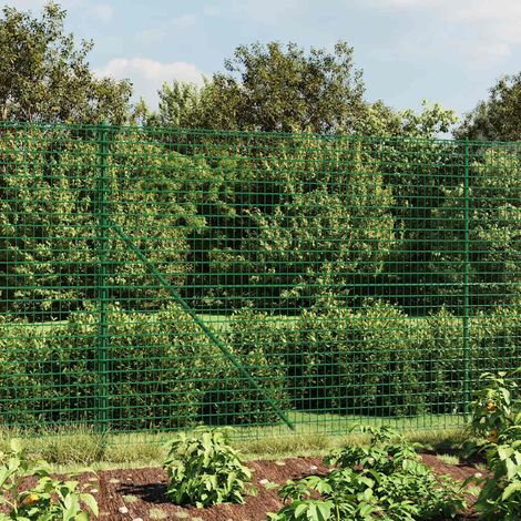 Clôture en grillage métallique vert 1,6 x 25 m, acier galvanisé