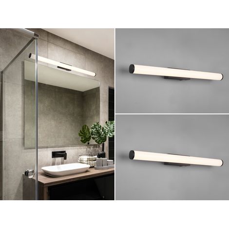 LED Bad Wandleuchten 2er Set mit Schalter Schwarz - Spiegelleuchten, Breite 80cm (1/5)