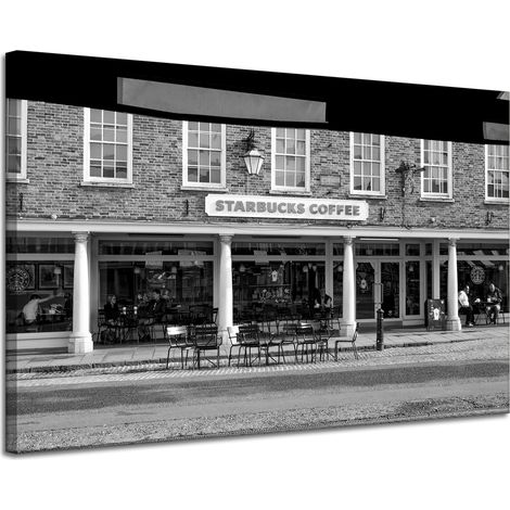Lienzo impreso con la arquitectura de Starbucks, 120x80 cm.