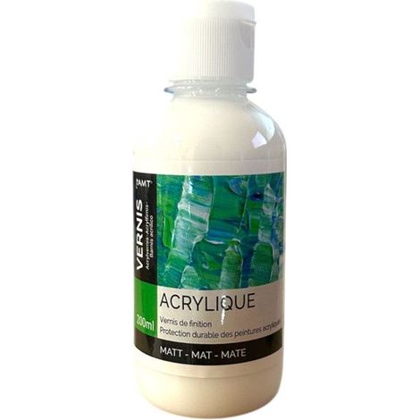 Vernis - Finition - Mat - Pour peinture acrylique - AMT - Flacon 200ml