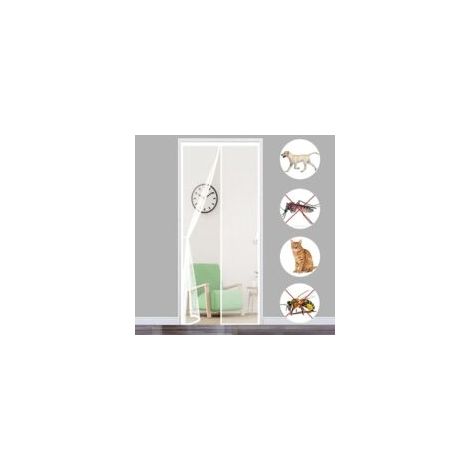 Moustiquaire de porte avec aimant 120x210 cm (47x83 pouces) Blanc (1/5)