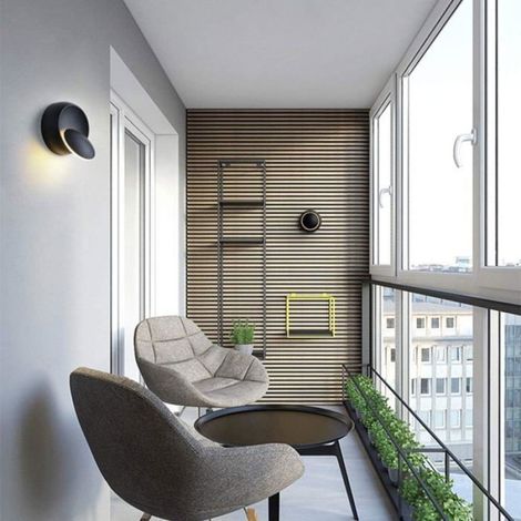 Appliques Murales Interieur Blanc Chaud 5W Moderne Applique Murale Blanc Chaud Créatif 2 en1 Fer Applique Murale Lampe Led (Noire) (1/4)