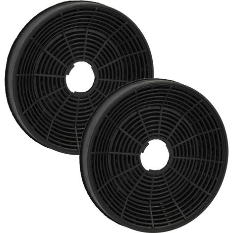 vhbw 2x Filtres à charbon actif compatible avec Beko 8848783200, 8848803200, 8848793200, 8851313200, HCA 62540 B hotte aspirante - 16 cm (1/4)