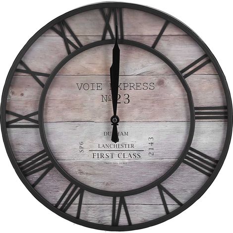 Horloge murale vintage en fer forgé, silencieuse (sans tic-tac), idéale pour le salon ou la chambre. (1/5)