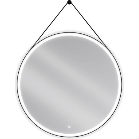 Mexen Reni espejo de ba帽o iluminado, redondo 100 cm, LED 6000K, antivaho, marco negro - 9812-100-100-611-70 (1/5)