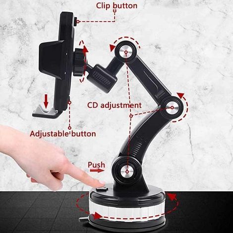 Support de téléphone magnétique super puissant (1 pièce), support de téléphone universel 3 en 1 pour voiture, support de voiture rotatif à 360°. (1/5)