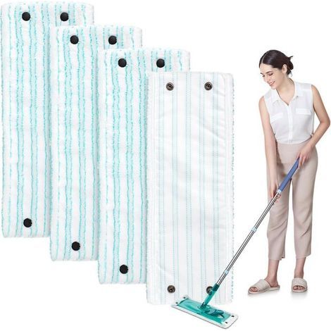 Ersatz-Mikrofaserbezüge, 4 Stück für das Leifheit Clean Twist M Micro Duo Wischmopp-Bezugset – 42 x 15,5 cm (1/5)