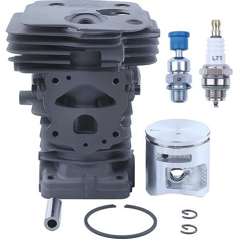 Kit piston de cylindre 44mm pour Husqvarna 445 450 450e Tronçonneuse, Kit piston de cylindre avec bougie L7T Soupape de décharge de pression 544119802, 544 11 98 02 (1/5)