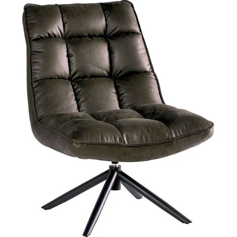 Fauteuil relax rotatif tissu microfibres gris Casita GRUNDY
