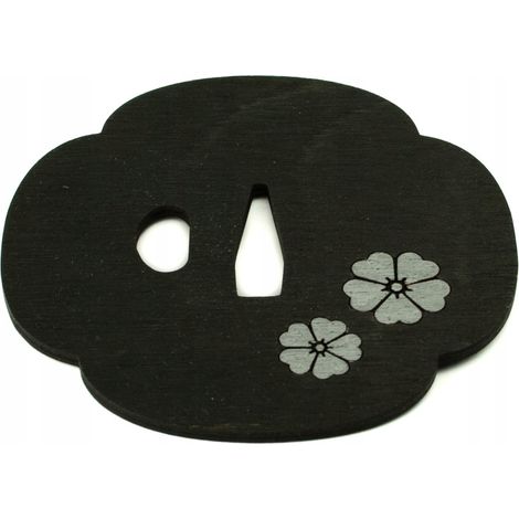Sottobicchiere Tsuba Sakura nero e argento 10x10 cm (1/5)