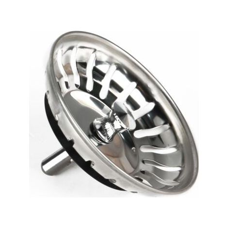 Bouchon d'évier de cuisine – Crépine universelle en acier inoxydable 80 mm – Tige réglable 35-75 mm – Lavable au lave-vaisselle (1/4)