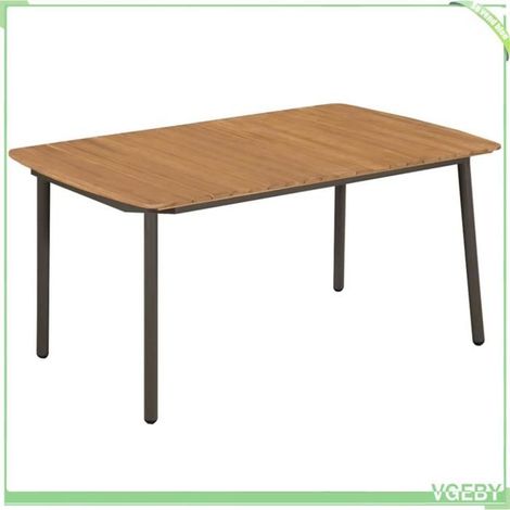 Ensemble à manger de jardin 5 pcs - FAFEICY - 3072493 - Bois d'acacia & acier - Résine tressée grise - Table 150x90x72 (1/5)