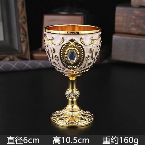 (Or et Blanc) Coupe à Baijiu de 6 cl, coupe à pied à Baijiu domestique, petite coupe à vin (1/5)