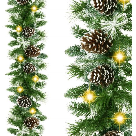GHIRLANDA ARTIFICIALE NATALIZIA 2,8M DELUX DENSE BELLA COME VIVA +LUCI 50LED (1/5)