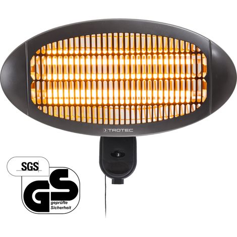 Trotec – Chauffage radiant infrarouge 2000W – 3 niveaux de chauffe – Pour espaces extérieurs jusqu'à 14m2 – Économie d'énergie