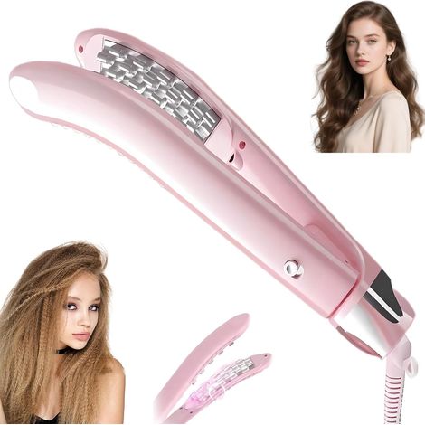 Fer À Lisser Boucler Cheveux, Chauffage PTC, 3 Températures, Rose, Ionique, Voyage, Céramique, 2 En 1 (1/5)
