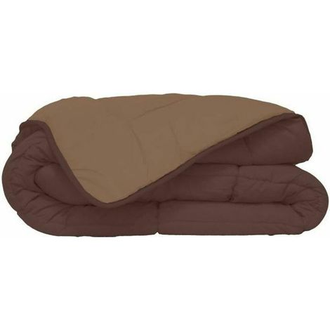 Couette chaude Microfibre 400 gr/m2 CALGARY Choco + Moka 200x200cm (1/3)