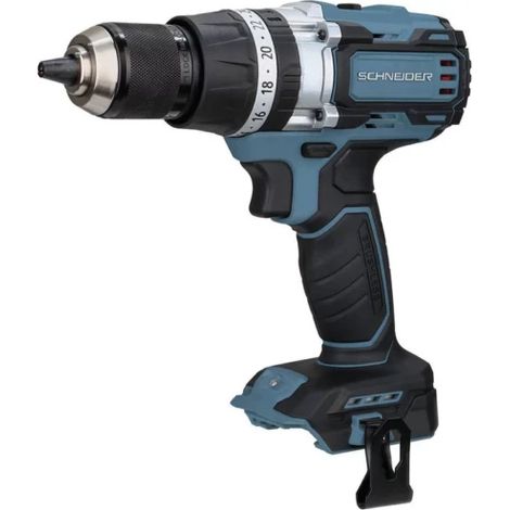Schneider – Perceuse-visseuse 20V – Moteur Brushless – Couple 65Nm pour perçage acier 13mm et béton 13mm – Dimensions 208x85x230mm (1/3)