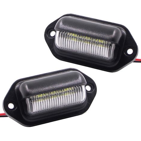 Éclairage de plaque d'immatriculation LED étanche, 6 feux arrière LED SMD, pour camion, remorque, voiture, caravane, 12 V/24 V, 2 pièces, Lefou STOL