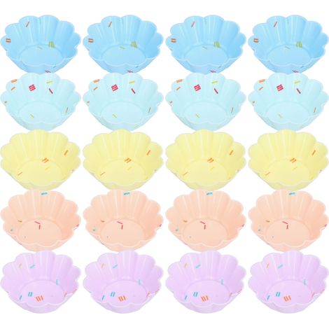 20 wiederverwendbare Silikon-Muffinformen, Mini-Blumenformen mit 10 Blütenblättern zum Backen, leicht zu reinigen (1/5)