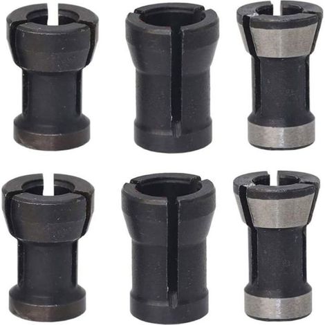 6 Pièces Tête de Mandrin HSS Pince de Serrage Défonceuse Adaptateur Convertisseur (6/6,35/8 mm) (1/5)