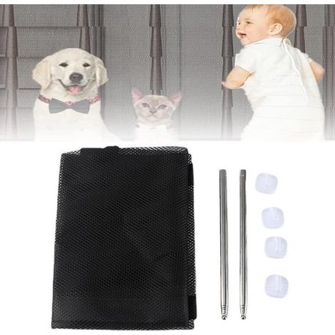 Rnemitery – Barrière de sécurité pour chien 180 × 72 cm – Nylon résistant à la déchirure – Poteaux en acier inoxydable avec crochets collants (1/5)