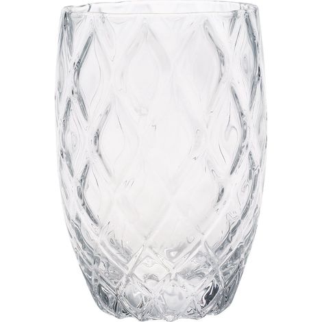 Collezione Losanghe Set 6 Bicchieri Tumbler in Vetro Trasparente Lavorato a Mano con Decorazione a Rombi per un Design Elegante e Moderno (1/2)