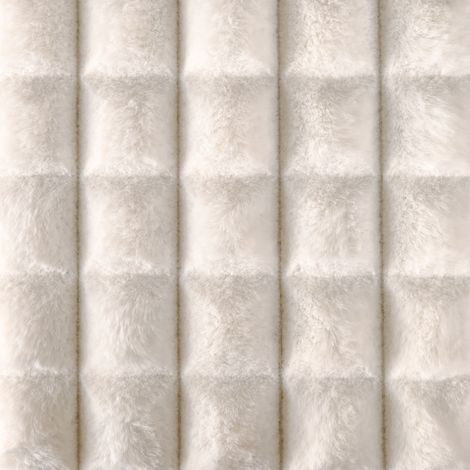 Tissu fausse fourrure  - Effet matelassé Blanc 155 cm