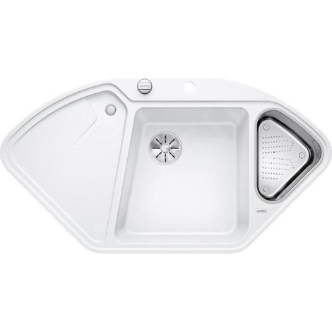 Blanco Delta II - Évier en silgranit 1042x560 mm, avec commande de vidage et accessoires, InFino, blanc 523673 (1/3)