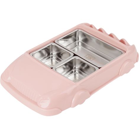 Lebensmittelechter, hitzebeständiger Edelstahl-Lunchbox-Aufbewahrungsbehälter mit Fächern (Pink) (1/5)