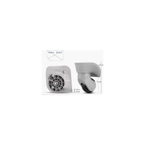 Trimec – Paire de roulettes de valise silencieuses en PVC – Multidirectionnelles – 2 pièces – Résistantes à l'usure et à l'humidité