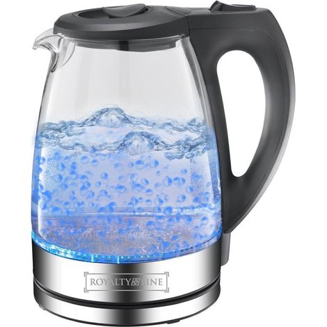Trade Shop - Elektrischer Wasserkocher aus Glas, 1,7 l, 2200 W, kabellos, Warmwasser mit blauem LED-Licht - (1/5)