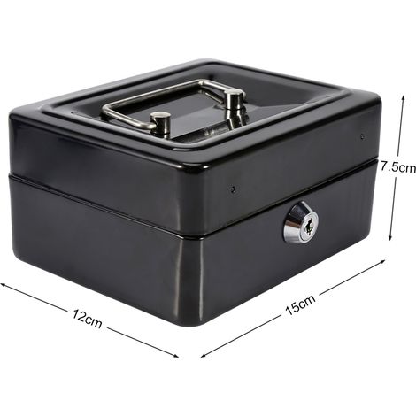 Coffre-fort portable miniature noir avec cadenas, boîte à monnaie et pièces sécurisée, verrouillable, 1 pièce, usage domestique (1/3)