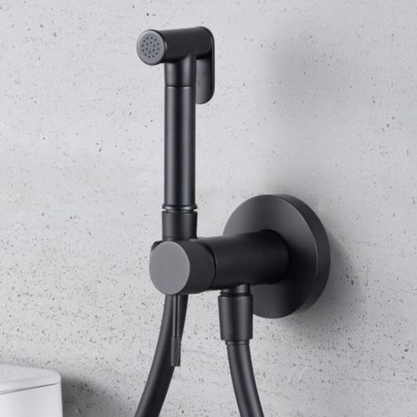 IMEX - grifo bidé empotrado wc negro serie line