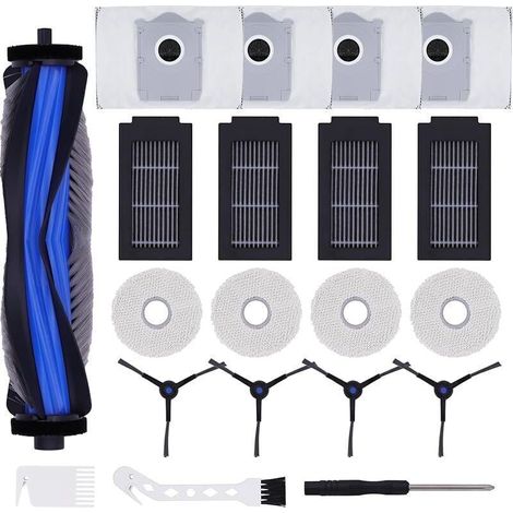 20 pièces de rechange pour Ecovacs Deebot T50 Pro, accessoires pièces pour aspirateur T50 Pro Omni, 1 brosse principale + 4 filtre