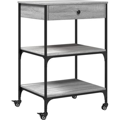 Maison Exclusive - Carrito de cocina madera ingeniería gris Sonom