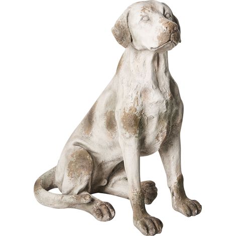Decorative Garden Figurine Beige MgO Dog 42 x 50 x 70 cm Accent Piece Decoration Garden Terrace Patio CETONA