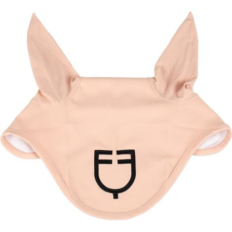 Cuffia antimosche in in tessuto tecnico elasticizzato con logo ricamato a contrasto: Full, Bianco