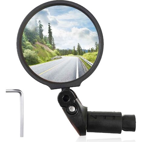 Rétroviseur de vélo, rétroviseur rotatif et escamotable à 360° HD, mini rétroviseur, montage supérieur et inférieur pour vélo, E-bike universel (14,8-23 mm) (1/5)