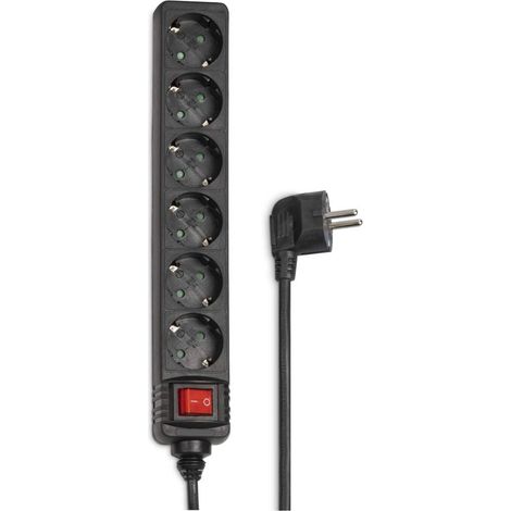 Multipresa Hama 6 prese nera 1.4 m protezione bambini (1/5)