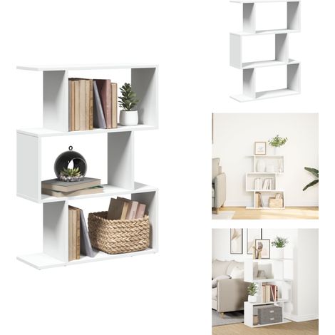 Raumteiler-Bücherregal 3 Fächer Weiß 70x24x97 cm Holzwerkstoff - Raumteiler - Raumtrenner - Bücherregal - Raumteiler Bücherregal (1/5)