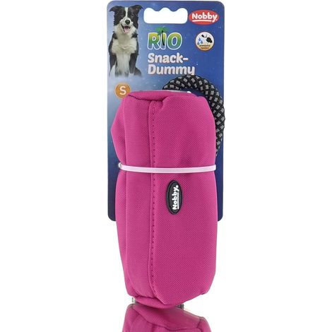 Nobby – Dummy à friandises RIO – Framboise, taille S, Ø 6 cm, hauteur 15 cm, nylon