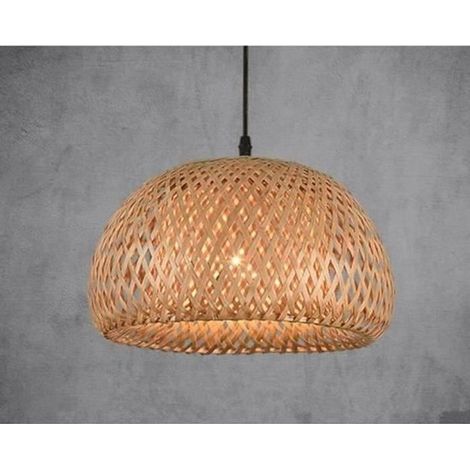 1Pcs Lustre en Bambou de Jardin Américain Style Nouvelle Arrivée Restaurant Café Bar Salon L\'éclairage Rotin Lampe (1/3)