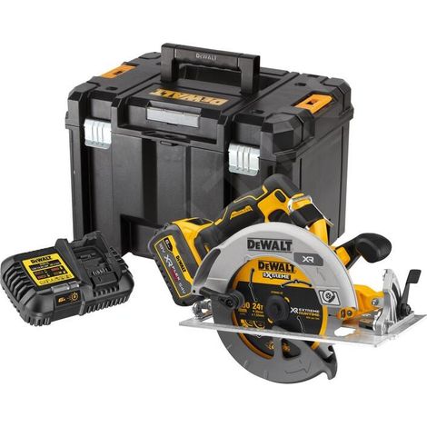 Scie circulaire DEWALT DCS573T1 18V Ø190mm - 1 batterie FLEXVOLT 6Ah, chargeur multivolateg DCB116 inclus, coffret T-STAK