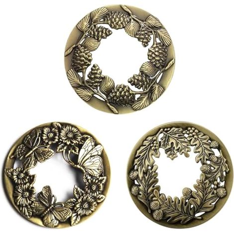 Lot de 3 couvercles Illuma en Bronze Antique pour Bougie en Pot - Aide Les bocaux à brûler uniformément - Accessoire de Bougie - Couvercle Illuma pour Bougie