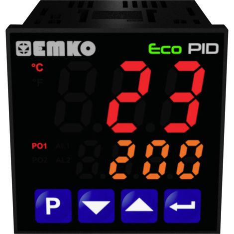 Emko ecoPID.4.5.1R.S.0 Termostato Pt100, J, K, R, S, T, L -199 fino a +999 °C Relè 5 A, SSR (L x L x A) 90 x 48 x 48 mm